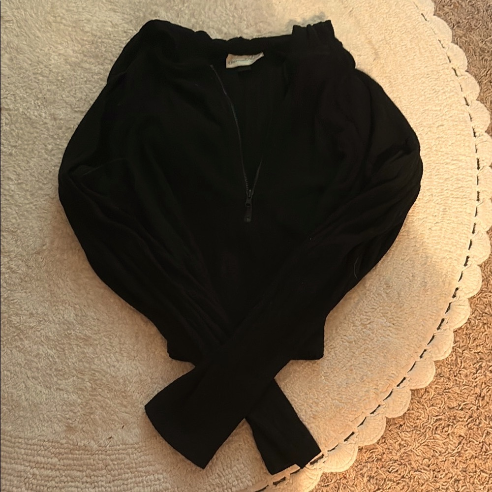 Universal Thread Black Zip-Up Long Sleeve Top
